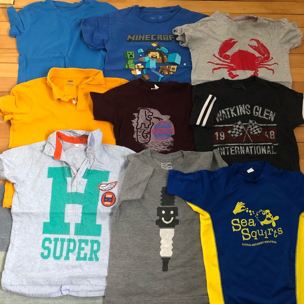 Lot of 9 short sleeve tops for a boy size 7/8